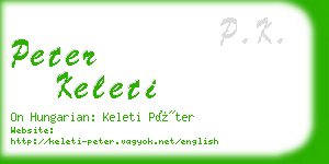 peter keleti business card